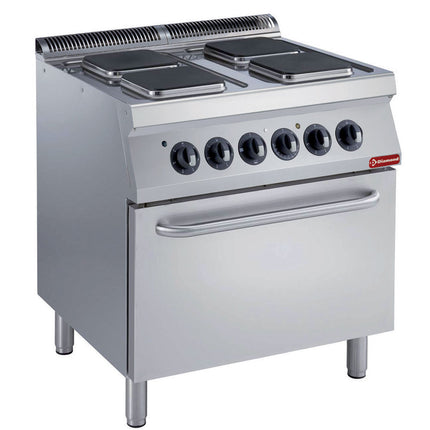 Cuisinière électrique 4 plaques carrées, four électrique GN 2/1test