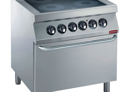 Elektrisk komfyr 4 vitrokeramiske plater, elektrisk ovn GN 2/1