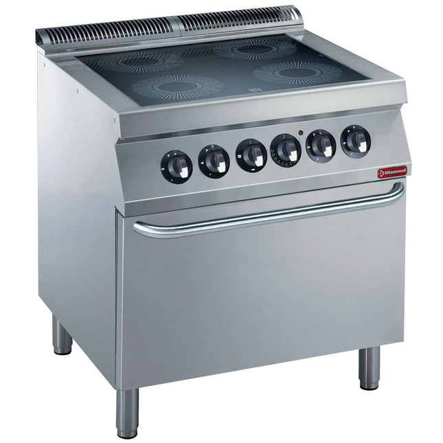 Electric cooker 4 vitroceramics plates, electric oven GN 2/1