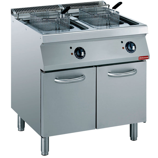 Electric fryer basin in "Y" 2x 15 liters, external elements on cupboardtest