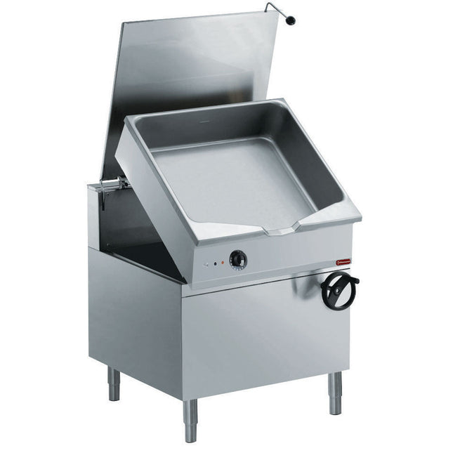Autom. tumbling electric frying pan, "Duomat" basin 100 L., on cupboard