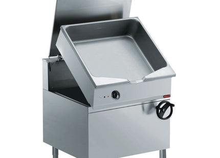 Tumbling electric frying pan, "Duomat" basin 80 liters on cupboard