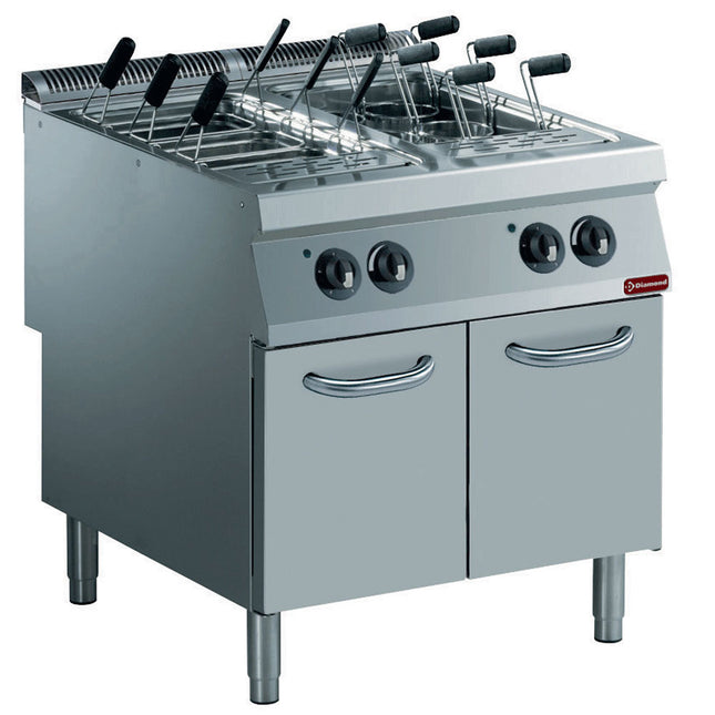Electric pasta cooker 2 basins GN 1/1 on cupboard
