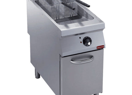 Friteuse électrique 1 bassine "Y" 23 litres, brûleurs extérieurs, sur train