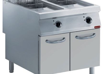 Friteuse électrique 2 cuves "Y" 15 litres, brûleurs extérieurs, sur traintest