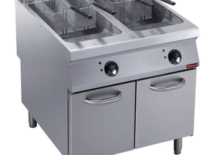 Electric fryer 2 basins "Y" 23 liters, external burners, on undercarriage