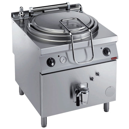 Electric kettle, 150 liters, indirect heating, on cupboardtest