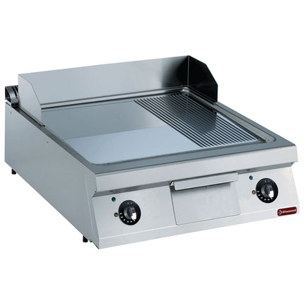 Plaque de cuisson électrique, 2/3 plate et 1/3 nervurée -TOP-test