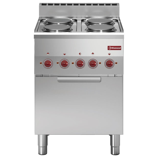 Cuisinière 4 feux et four électrique à convection GN 2/3
