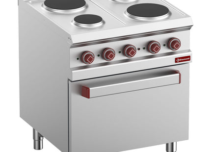 Hobs x4 on electric oven GN 2/1 and grill