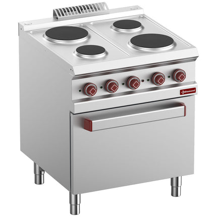 Plaques de cuisson x4 sur four électrique GN 2/1 et grill