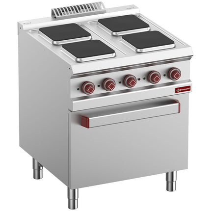 Plaque de cuisson électrique x4 plaques carrées sur four électrique GN 2/1 et grill