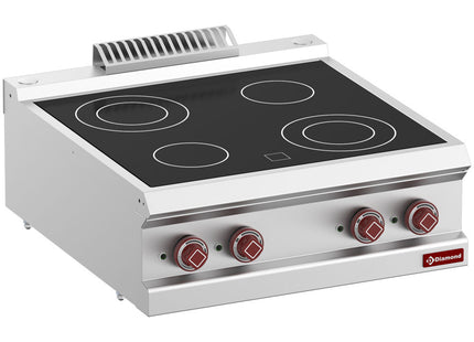 Cuisinière électrique vitrocéramique 4 feux -Top-