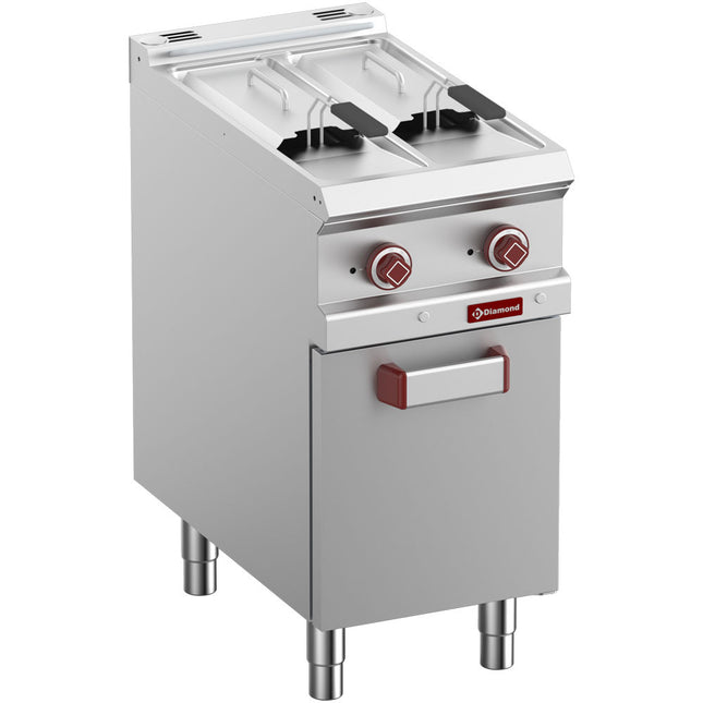 Electric fryer 2 tanks 7-liter on cupboard