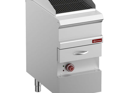 Electric steam grill, module 1/2, grid in cast iron "double sided"