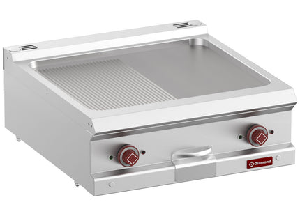 Electric fry top 1/2 smooth and 1/2 ribbed, module 1/1 -Top-