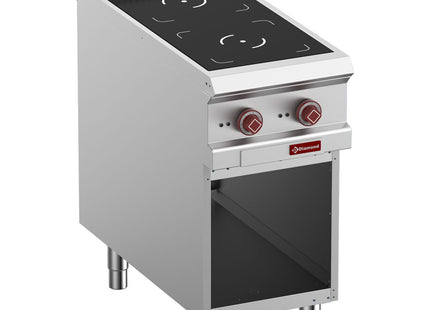 Electric stoves 2 induction hearths, open cupboard