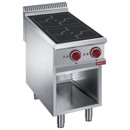 Electric stoves 2 induction hearths, open cupboard