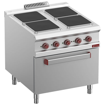 Cuisinière électrique 4 plaques avec four électrique GN 2/1