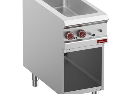 Elektrisk bain marie 4x GN 1/3-150 mm, öppet skåp