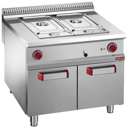 Electric bain marie 8x GN 1/3-150 mm, open cupboard