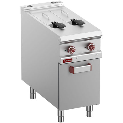 Friteuse électrique 2 cuves 8 litres. sur placard fermé