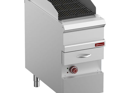Electric steam grill, module 1/2, grid in cast iron "double sided"