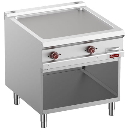 Smooth electric fry top, module 1/1, open cupboard