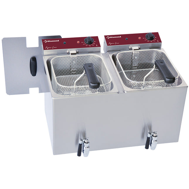 Friteuse électrique de table 2x 8 litres + robinet