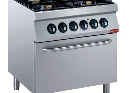 Stove with 4 burners 5,5 kW, electric oven GN 2/1test