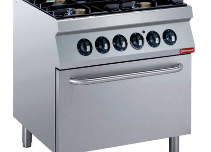 Stove with 4 burners 5,5 kW, electric oven GN 2/1