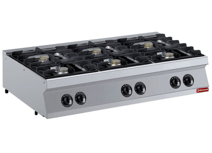 Gaskomfur 6 brændere, brændere 6x 5,5 kW -TOP -