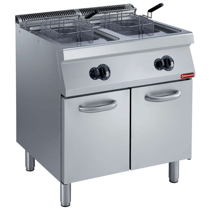 Friteuse à gaz, bassine en "Y" 2x 15 litres, brûleurs externes, embarquée