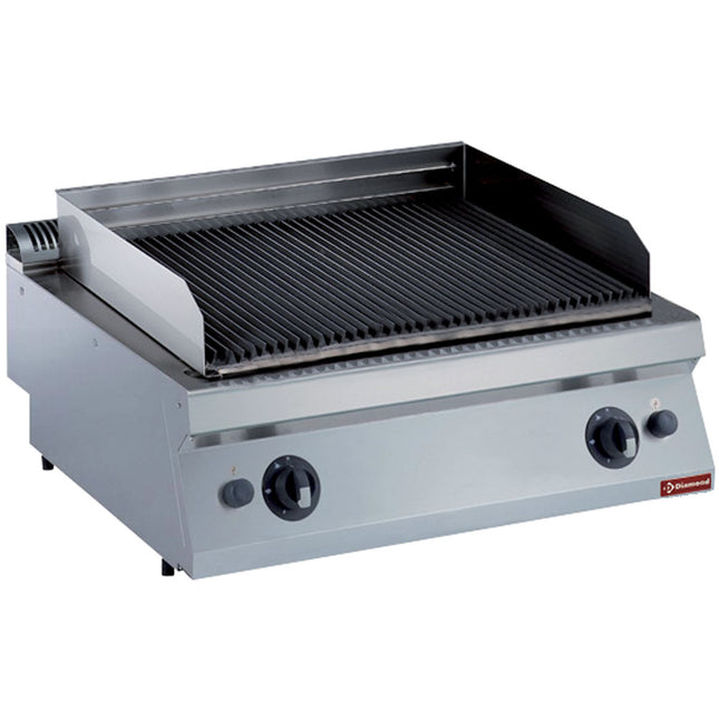 Gas grill in lava stone, iron grid 1 mod. -TOP-