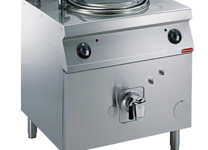 Gas rounded kettle, 60 liters, indirect heating, on board