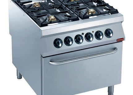 Cuisinière 4 feux, four électrique GN 2/1-test