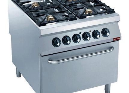 Cooker 4 burners, electric oven GN 2/1-