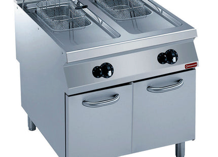 Gas fryer 2 basins "Y" 15 liters, external burners, on undercarriage