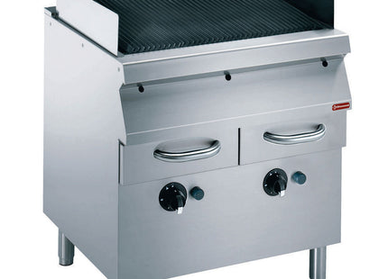 Gas grill, grill in cast iron, on pedestal