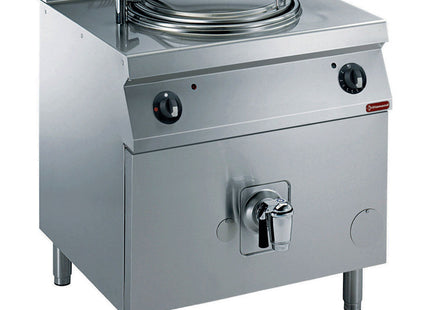 Gas kettle, 150 liters, direct heating, on cupboard