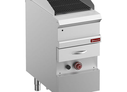 Gas steam grill, module 1/2, grid in cast iron "double sided"