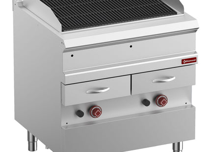 Gas steam grill, module 1/1, grid in cast iron "double sided"