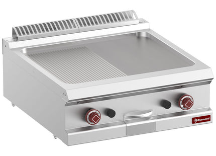 Gas fry top 1/2 smooth and 1/2 ribbed, module 1/1 -Top-