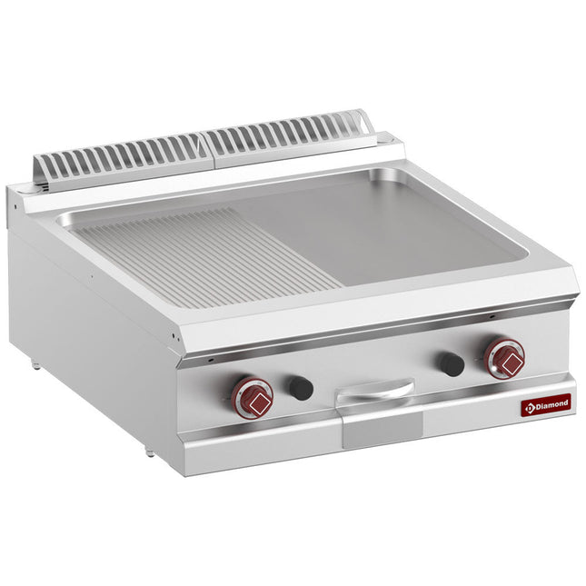 Gas steg top 1/2 glat og 1/2 rillet, modul 1/1 -Top-