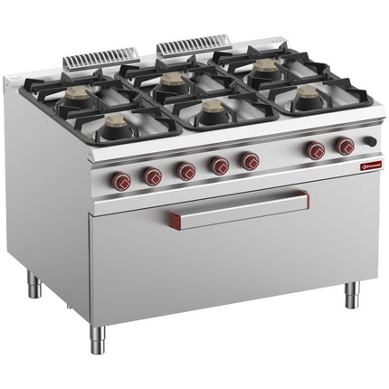 Cuisinière 6 feux sur four gaz MAXI