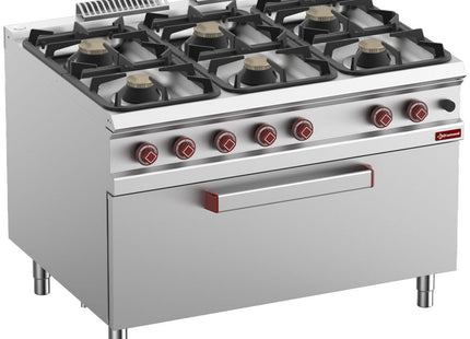 Stove 6 burners on MAXI gas oven