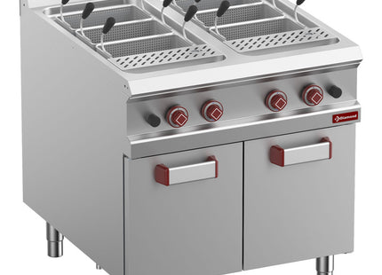 Gas pasta cooker, 2 tanks 40 liters, on closed cupboard (without baskets)