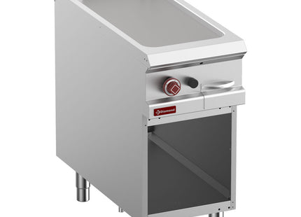 Smooth gas fry top, module 1/2, open cupboard