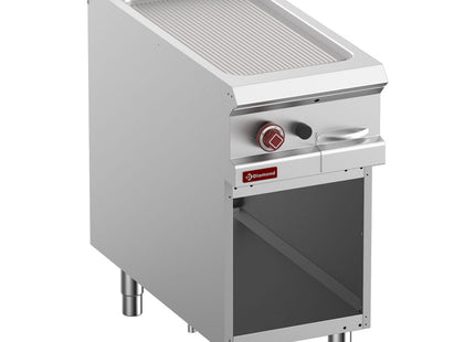 Rainuré Plaque de cuisson gaz, module 1/2, placard ouvert