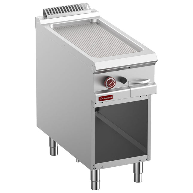 Rainuré Plaque de cuisson gaz, module 1/2, placard ouvert